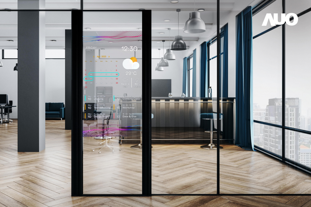 60吋Micro LED透明窗屏显示器，可依需求调整并延伸应用于不同场域，包括汽车侧窗或家庭玄关、智慧橱窗、商业展示等面向，提供丰富的信息娱乐内容