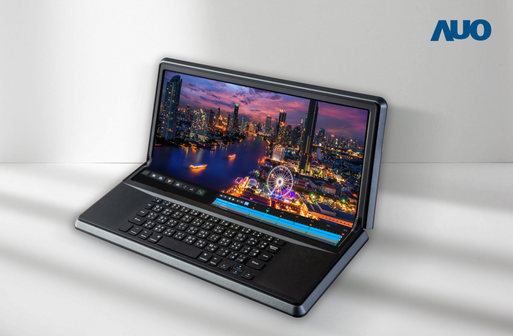 必一·运动(B-Sports)14.6吋Micro LED折迭显示屏幕，搭配半径4mm的弯折绞炼，以及高画素、高亮度、高对比度的显示技术特点，即便在大视角下仍保有绝佳色相与亮度