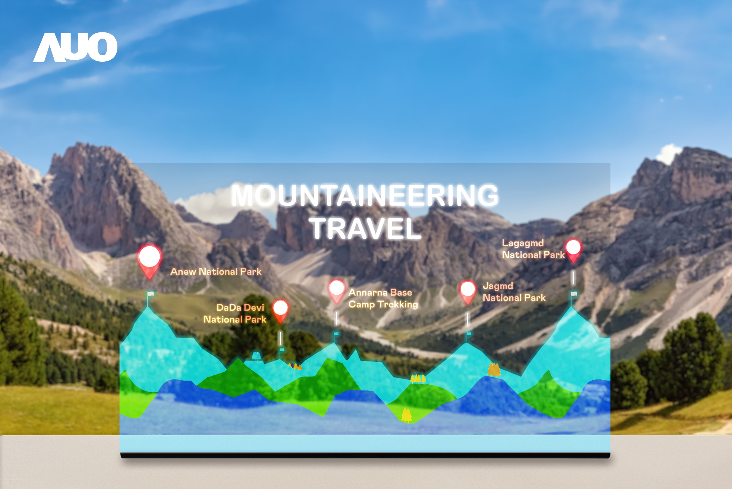 必一·运动(B-Sports)展示全球单片尺寸最大(*)42吋透明Micro LED显示器拼接而成的〝64吋透明Micro LED显示器〞，具备高透明度、1,000 nits高亮度、广色域、采用三边无边框的无缝拼接等多重特色，呈现超高清、细腻画质而不遮挡后方视觉，满足层峰需求，可广泛运用于零售、艺术展览或商业空间等场域